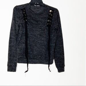 PERSAYA dark grey long sleeve top. Size S BR3